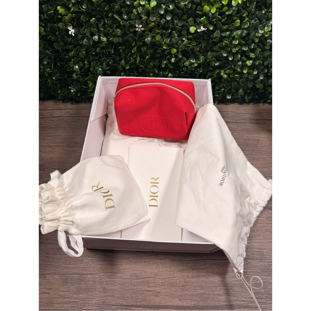 Dior Red Cosmetic Pouch bundle